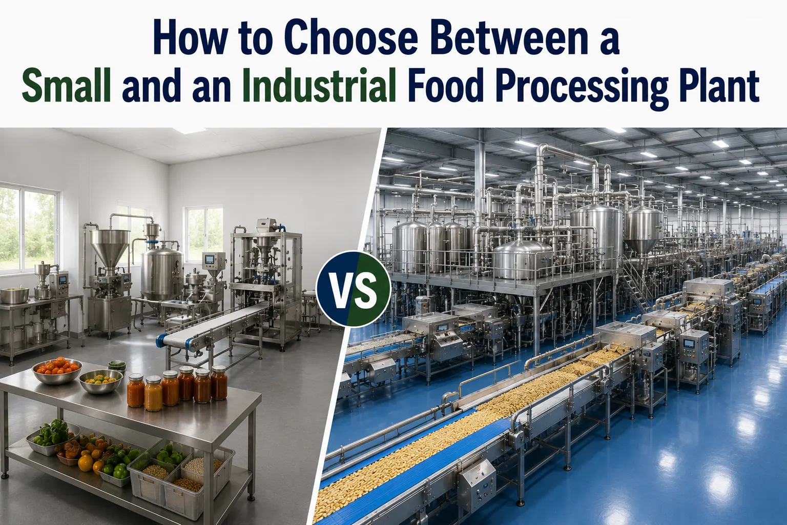 small vs industrial food processing plants